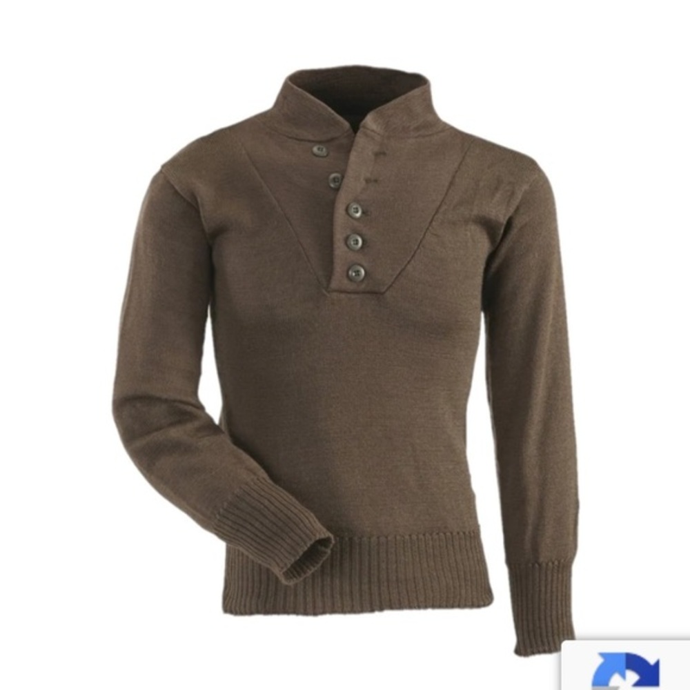 Vintage Military Wool Jeep Sweater Brown Sz M Knit Army Gear